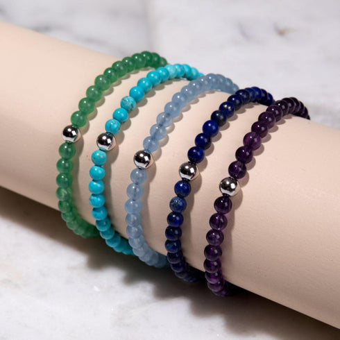 Amethyst | 925er Sterlingsilber | Makramee-Armband mit Fokus-Edelstein